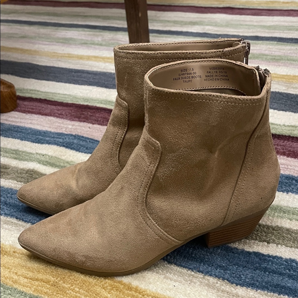Banana Republic Taupe Suede Ankle Booties